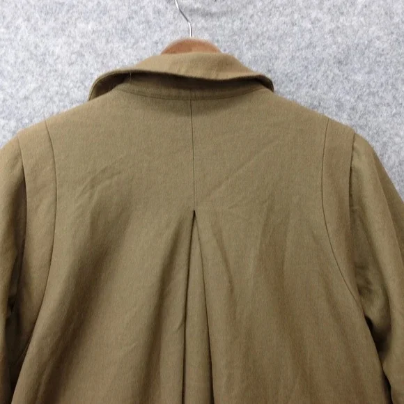 Vintage Chloe Shift Dress Womens LARGE Olive Army Green Wool Pintuck Luxury